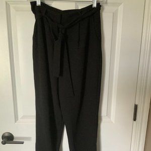 ASOS Woven Peg Pants with Obi Tie in Black, Size 4